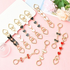 2 шт. 2 стиля сплав эмалированное сердце бабочка звено цепи сумка удлинитель цепи&nbsp;FIND-YW0008-10A