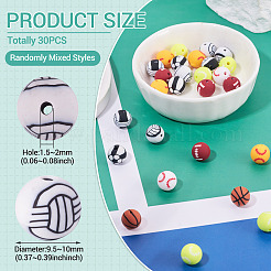 Бусины из полимерной глины ручной работы 8 шарик&nbsp;CLAY-TA0001-84B