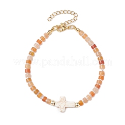 Браслеты из натуральных красных бусин авантюрина для женщин и мужчин&nbsp;BJEW-JB11467-05