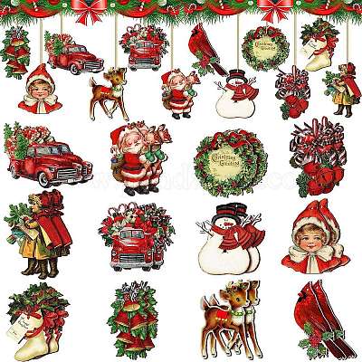 Рождественские темы деревянные подвески&nbsp;PW-WGE0E0C-01-1