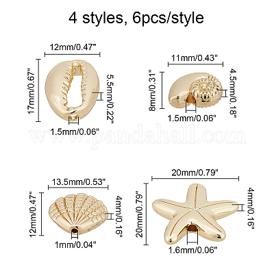 24шт 4 стильные бусины из сплава&nbsp;TIBEB-CA0001-04G-1