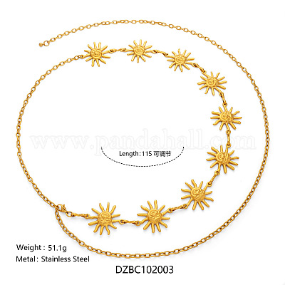 Летняя пляжная цепочка из нержавеющей стали 304 для талии и живота&nbsp;FS-WGD8E2E-03-1