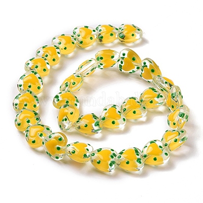 Стеклянные бусины в форме сердца&nbsp;GLAA-D005-01E-1