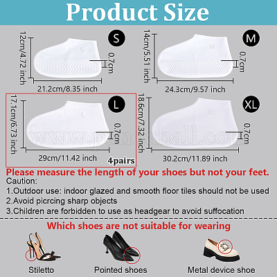 Силиконовые бесшумные нескользящие бахилы&nbsp;AJEW-WH0348-952C-1