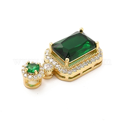 Латунные микропаве прозрачные подвески с фианитом KK-I695-007A-1