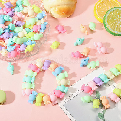 200шт прорезиненные акриловые бусины&nbsp;SACR-FH0001-15-1