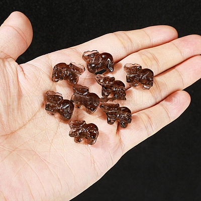 Натуральный ледяной обсидиан резные бусины в виде слона&nbsp;LS-PW-WGDD892-01-1