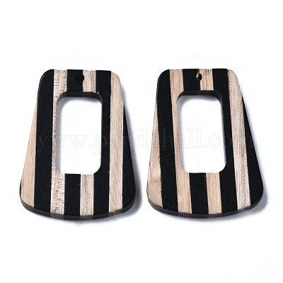 Подвески из смолы и дерева&nbsp;RESI-N025-013A-B02-1