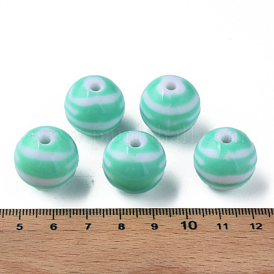 Непрозрачные полосатые акриловые бусины&nbsp;MACR-S373-27B-07-1