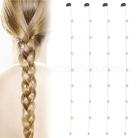 2 пара двухцветных железных заколок для волос&nbsp;OHAR-HY0001-01-1