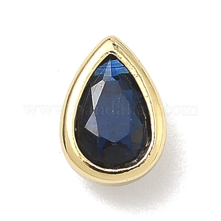 Кабошоны из кубического циркония в форме капли из латуни с микропаве KK-P345-13G-B09-1