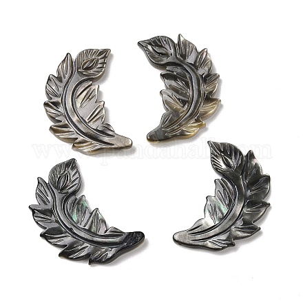 Натуральные черные кабошоны для губ&nbsp;SSHEL-H068-04-1