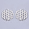 Plating Acrylic Woven Beads, Cluster Beads, Flat Round, Clear, 31x30x3.5mm, Hole: 2~3mm
