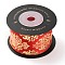 Polyester Ribbons, with Single Face Golden Hot Stamping, for DIY Gift Packing, Flower Packaging, Floral Pattern, 1-1/2 inch(38mm), 10 yards/roll(91.44m/roll)