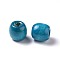 Natural Wood Beads, Dyed, Barrel, Large Hole Beads, Steel Blue, 16.5~17x16~16.5mm, Hole: 6~7m