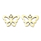 Ion Plating(IP) 316L Surgical Stainless Steel Pendants, Nickel Free, Laser Cut, Butterfly Charm, Real 18K Gold Plated, 11.5x15x1mm, Hole: 1.4mm