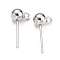 Non-Tarnish 304 Stainless Steel Ball Post Stud Earring Findings, with Loop and 316 Surgical Stainless Steel Pin, Stainless Steel Color, 16x8x5mm, Hole: 1.8mm, Pin: 0.8mm