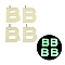 Luminous Resin Pendants, Letter Charm, Glow in the Dark, with Platinum Plated Loop, Letter B, 23x17.5x5.5mm, Hole: 2mm