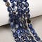 Natural Sodalite Beads Strands, Faceted, Flat Oval, 8x6x3mm, Hole: 0.7~0.8mm, about 46~47pcs/strand, 14.96~15.16''(38~38.5cm)