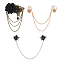 3Pcs 3 Styles Gothic Style Alloy Hanging Chain Brooches, Mixed Shapes, Mixed Color, 169mm