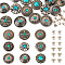 Zinc Alloy Decorative Rivets, with Synthetic Turquoise and Iron Screws, for Purse, Bags, Leather Crafts Decoration, Mixed Color