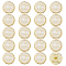 20Pcs Alloy Resin Buttons, Flat Round, Golden, 17.5x8mm, Hole: 2mm