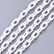 Opaque Acrylic Cable Chains, Oval, White, 13x8x2mm, 19.68 inch(50cm)/strand