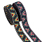 6 Yards 2 Colors Ethnic Style Embroidery Flat Polyester Elastic Triangle Jacquard Cord/Band, Webbing Garment Sewing Accessories, Mixed Color, 25mm, 3 yards/color