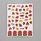 Plastic Nail Art Stickers Decals, Self-adhesive, For Nail Tips Decorations, Watermelon, 9.2x7.2x0.03cm, stickers: 4~15x7~13mm