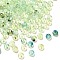 Transparent Acrylic Beads, Flat Round, Pale Green, 7x4mm, Hole: 1.8mm, about 3300~3448pcs/500g