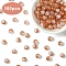 100Pcs Transparent Crackle Glass Bead Strands, Round, Chocolate, 7~7.5x8.2mm, Hole: 1.4mm