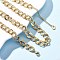 304 Stainless Steel Twisted Chain Necklaces, Ion Plating(IP), Real 18K Gold Plated, 18.31 inch(46.5cm)