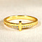 Alloy Rhinestone Plain Band Rings, Cross, Golden, US Size 8(18.1mm)