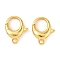 Brass Lobster Claw Clasps, Oval, Long-Lasting Plated, Lead Free & Cadmium Free, Real 24K Gold Plated, 17x14x5mm, Hole: 2mm