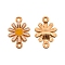 Alloy Enamel Links Connectors, Daisy, Light Gold, White, 18.5x12.5x3mm, Hole: 1.5mm