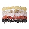 12 Constellation Natural Mixed Gemstone Chip Beaded Stretch Bracelets Sets for Women Men, Cancer, Inner Diameter: 2-1/8 inch(5.5cm), 5pcs/set