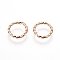 304 Stainless Steel Open Jump Rings, Twisted Round, Rose Gold, 18 Gauge, 8x1mm, Inner Diameter: 6mm
