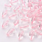 Transparent Acrylic Beads, Teardrop, Pink, 14.5x9.5mm, Hole: 1.6mm, about 600pcs/500g