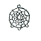 Tibetan Style Alloy Chandelier Components Links, Lead Free & Cadmium Free, Flat Round with Web, Antique Silver, 34x28x2mm, Hole: 3mm
