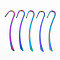 Alloy Bookmarks with Hole, Cadmium Free & Nickel Free & Lead Free, Rainbow Color, 83x15~18x3.5mm, Hole: 1.4mm