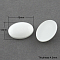 Spray Painted Glass Cabochons, Oval, White, 18x13mm, 4.5mm(Range: 4~5mm) thick