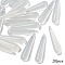 20Pcs Resin Beads, Imitation Jade Beads, Teardrop, Top Drilled, White, 35x8mm, Hole: 1mm