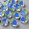 Transparent Enamel Acrylic Beads, Strawberry, Royal Blue, 25.5x19x9mm, Hole: 3.5mm