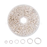 1 коробка железных разрезных колец, кольца с двойной петлей, 4мм / 5мм / 6мм / 7мм / 8мм / 10мм, серебристый цвет