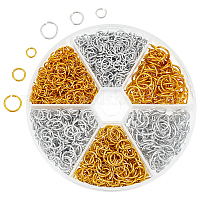 1260 шт. 6 стиля алюминиевой проволоки открытые соединительные кольца&nbsp;ALUM-WR0001-02