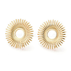 Изделия из латуни, долговечный, без никеля , плоско-круглые, с петлей, реальный 18k позолоченный, 24.5 мм, отверстие : 2 мм, штифты : 0.8 мм