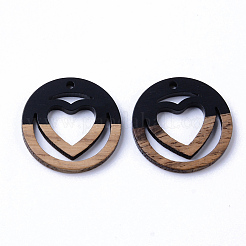 Подвески из смолы и ореха&nbsp;X-RESI-N025-010A-B04