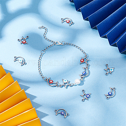 24 шт. 6 стиля эмалированных соединительных подвесок из нержавеющей стали 304&nbsp;STAS-DC0010-36