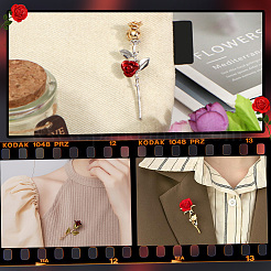 5 шт. 5 шт. эмалевых булавок в виде цветка розы&nbsp;JEWB-PH0001-28