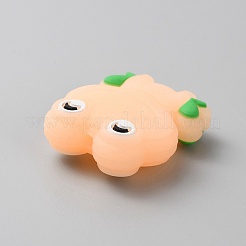 Светящиеся пищевые экологически чистые силиконовые бусины в виде лягушки&nbsp;LS-SIL-WH0003-12G